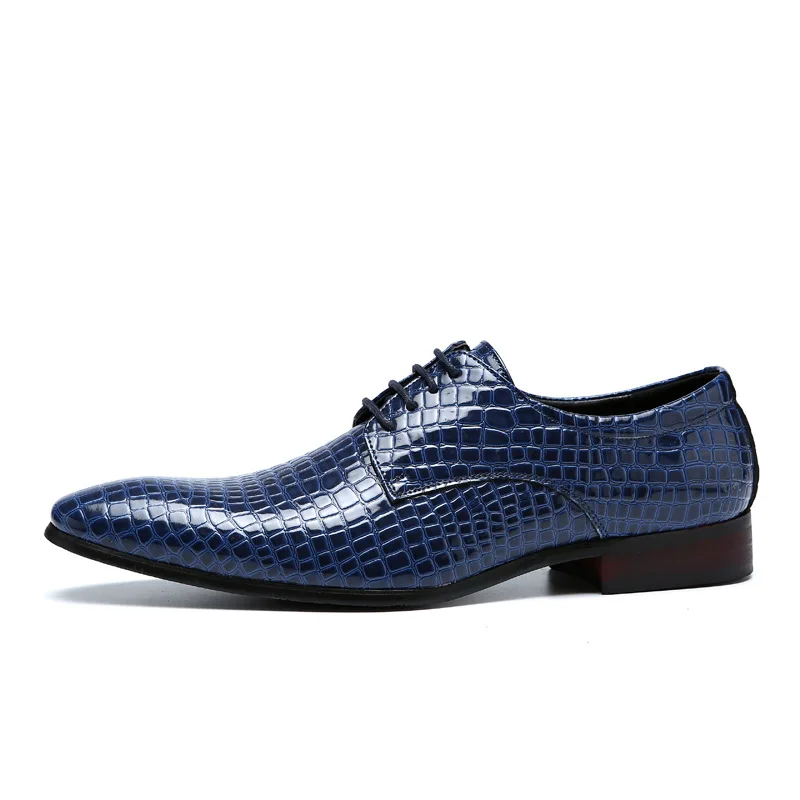 Grain Mens Dress Shoes Slip-On Oxfords Leather Shoes Pointed Toe Formal Business Shoes Plus Size Casual Flats K260328