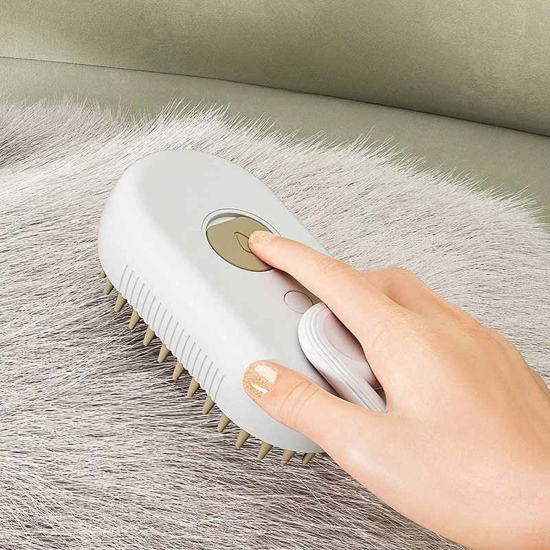 Cat Dog Pet Spray Massage Brush 3 in 1 One Button Steam Spray Folding Rotatable Floating Hair Bath Hair Removal Brush Comb Lice