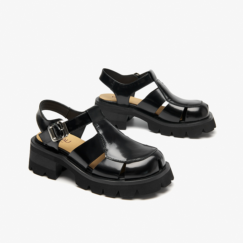 Platform BeauToday Sandals Women Buckle Strap Genuine Leather Sgback Round Toe New Casual Outdoor Summer Ladies Shoes 38204 207d
