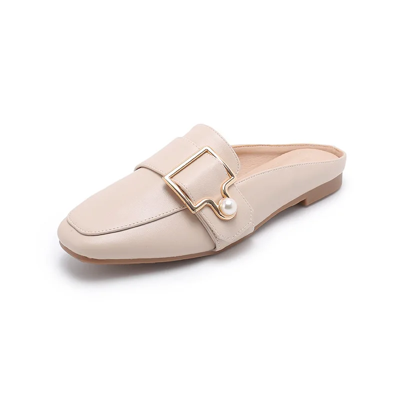 Women New Slipper Casual Fashion Women's Leather Loafers No Heel Slip-on Summer Outdoor Light Ladies Walking Shoes 4964 's