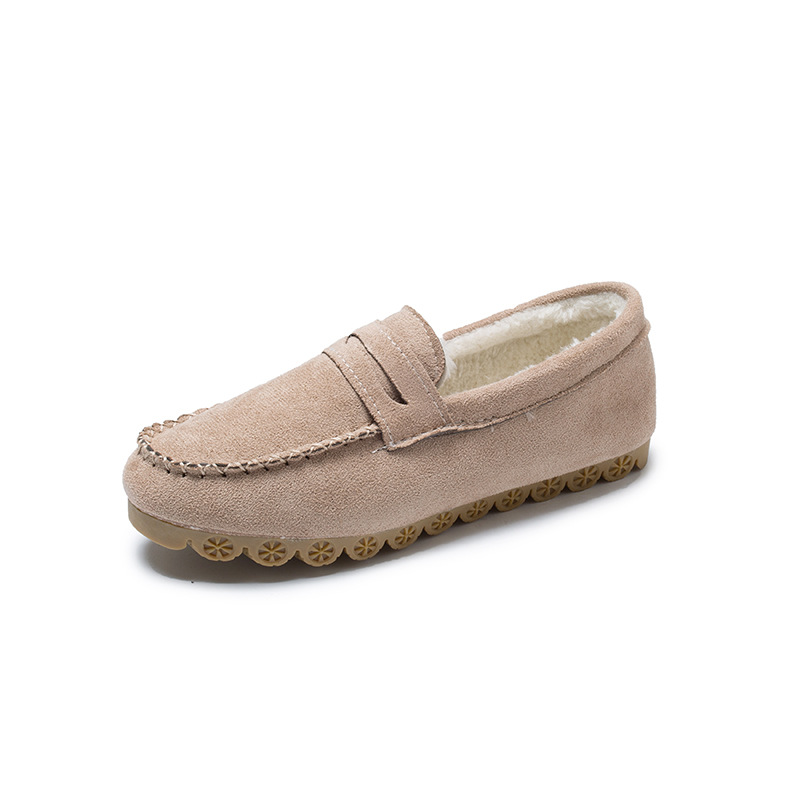 Women Winter Flats Shoes Ladies Casual Moccasins Warm Plush Female Fashion Non Slip Flock Loafers New Female Footwear 2021 New