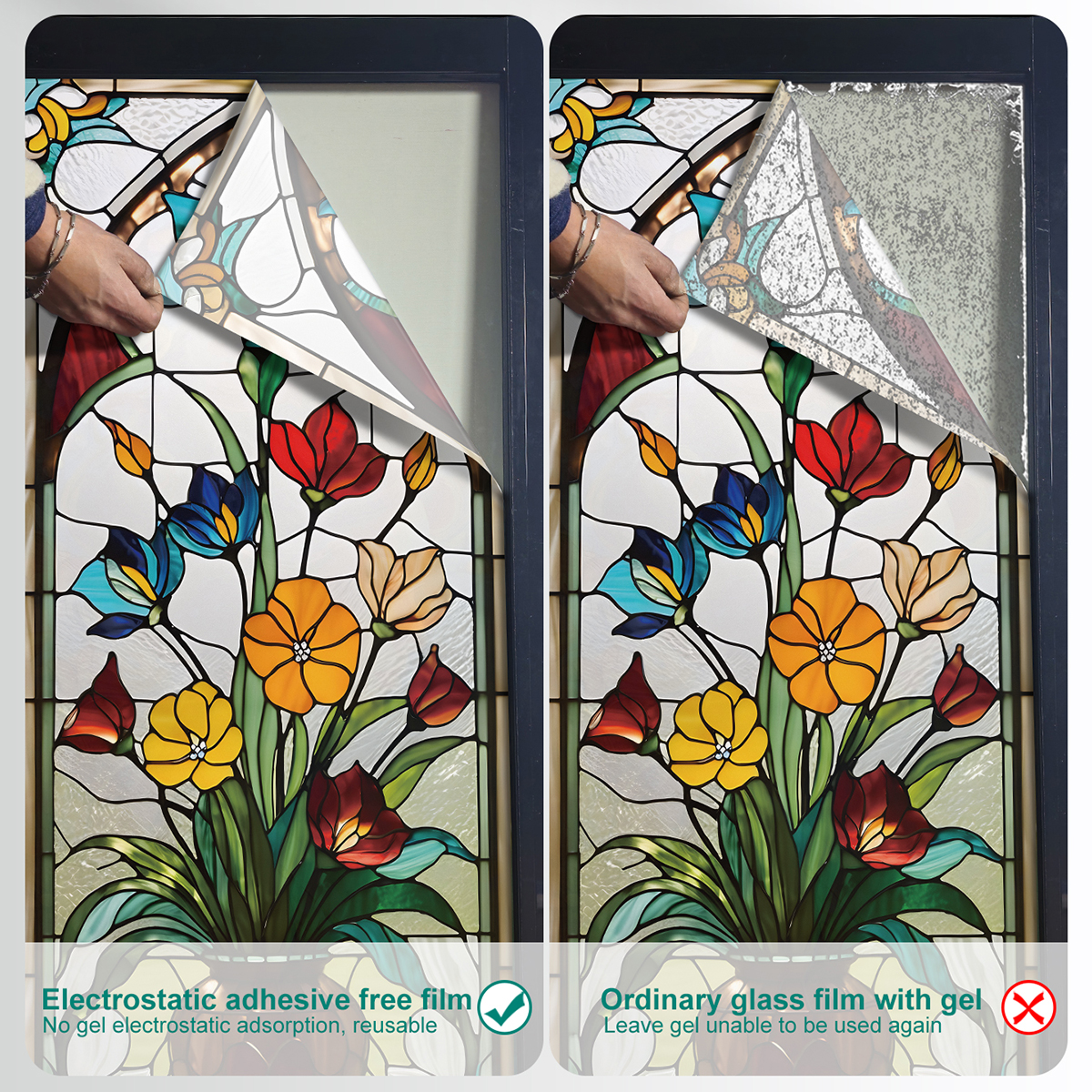 Vintage Style Flower-Patterned Frosted Glass Sheets Ideal for Crafts & Renovations