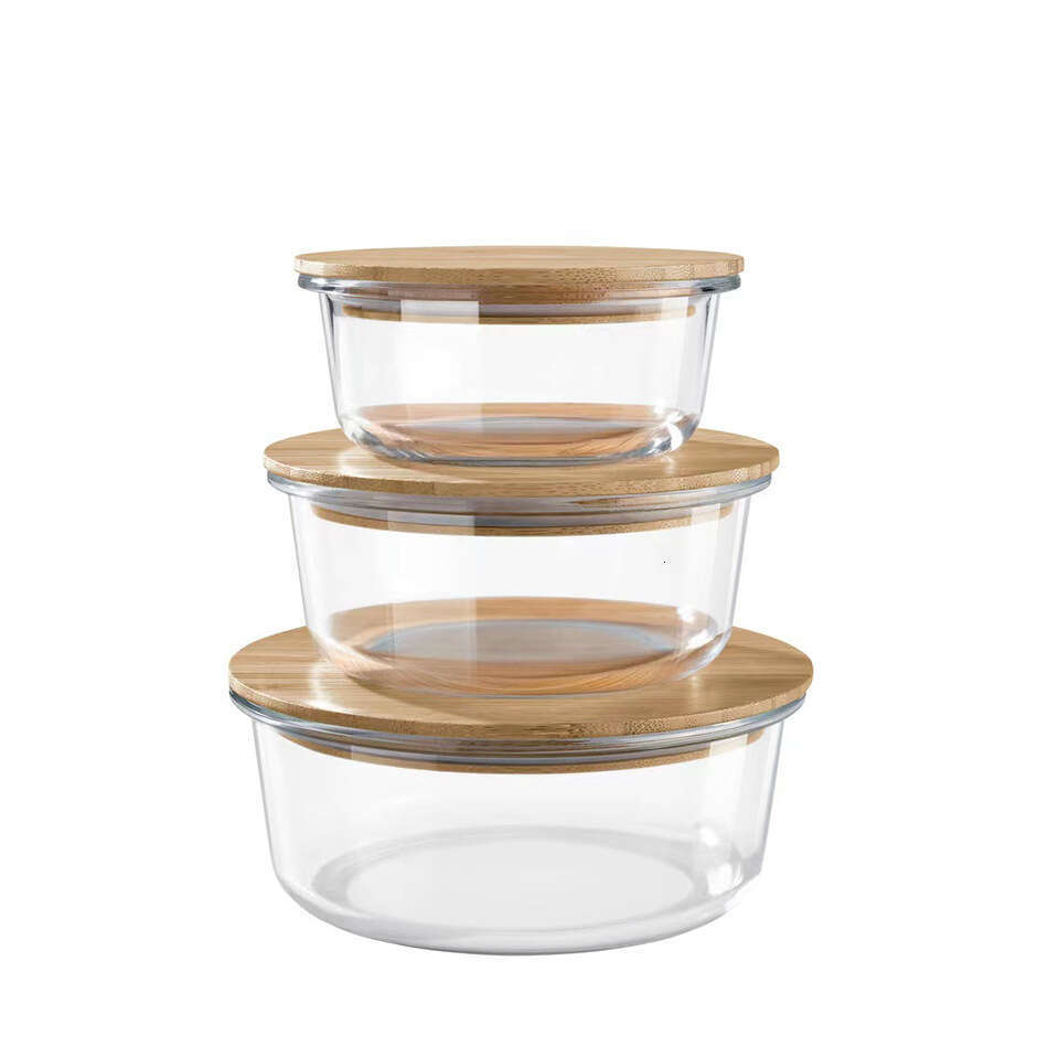 Household fresh-keeping glass lunch box, microwave heating special bowl, rectangular office worker bento box