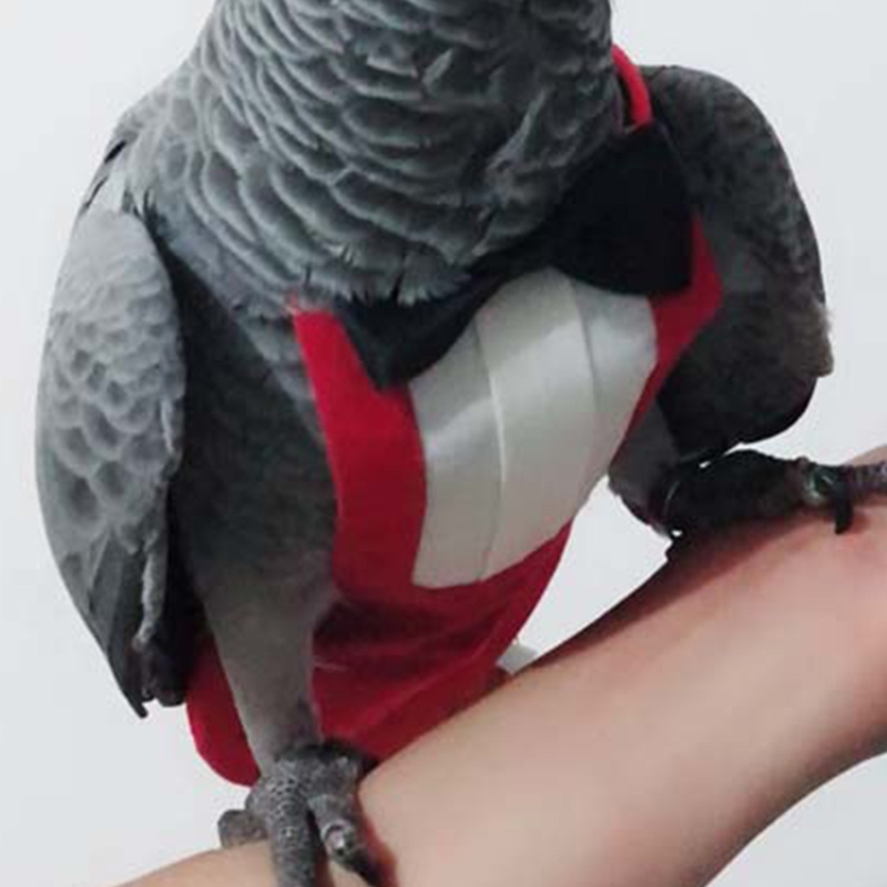 Bird Diaper Flight Suite Protective Parrot Nappies with Waterproof Inner Layer Urine Wet Suit with Bowtie for Birds B03E
