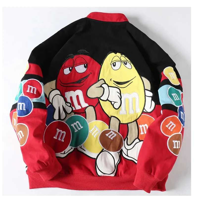 Men's Jackets Women Baseball Jacket Men Heavy Industry M M Letter Embroidery Bomber Jackets Loose Coat Unisex Autumn Winter Motorcycle Outwear Y2