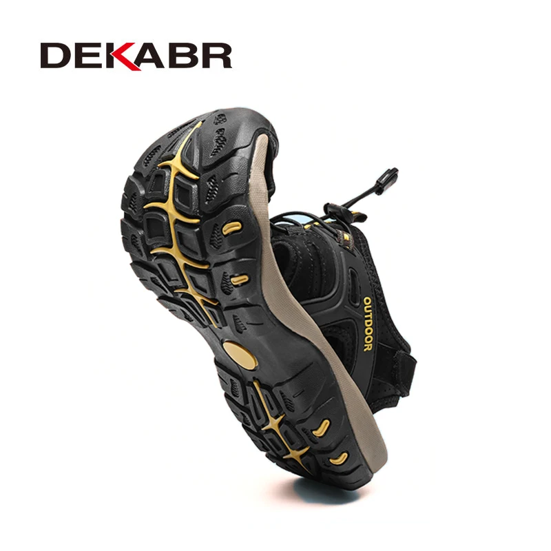 DEKABR New Summer Men's Outdoor Casual Shoes Genuine Leather Non-slip Sneakers Hihg Quality Men Beach Sandals 1188