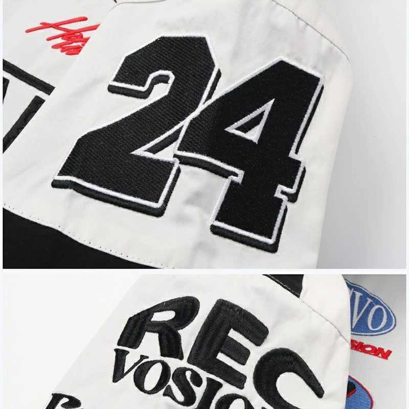 Men's Jackets Letter Embroidery Racing Jacket Men Women Patchwork Strtwear College Baseball Coat Motorcycle Varsity Bomber Jacket Autumn New Y240