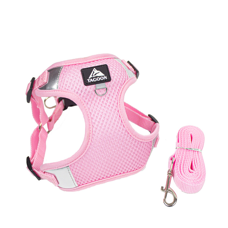 Pet Chest Harness and Leash Set Breathable Pet Harness Small and Medium Dog Dog Walking Leash Reflective for Pet Outdoor Outings