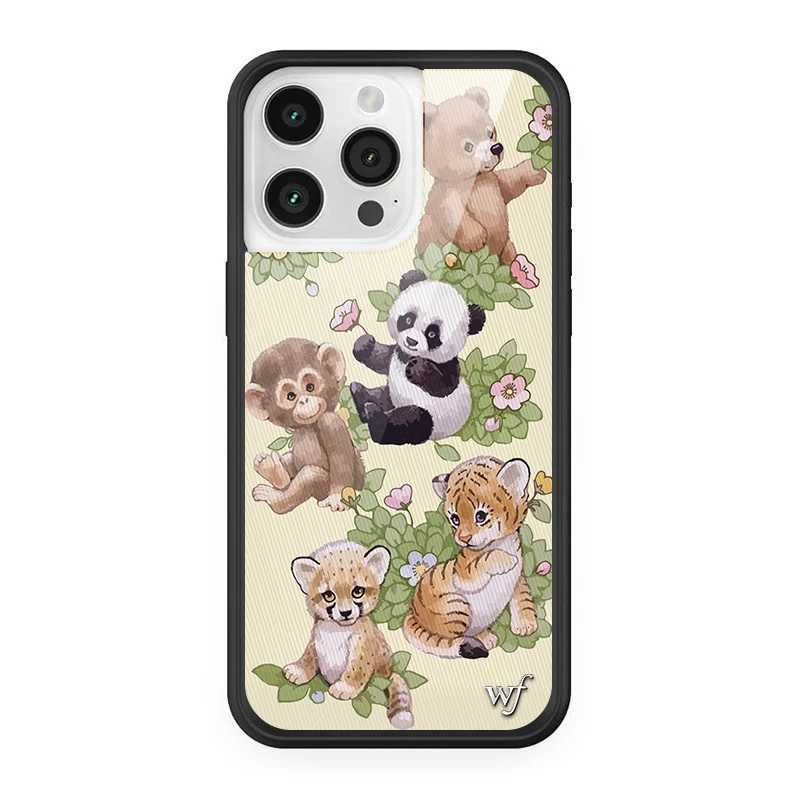 Hot Wildflower 3D Panda Mushroom Phone Case for iPhone 15 14 13 Pro Max 13pro 14pro WF Bear Leopard Marble Cover Funda M240902