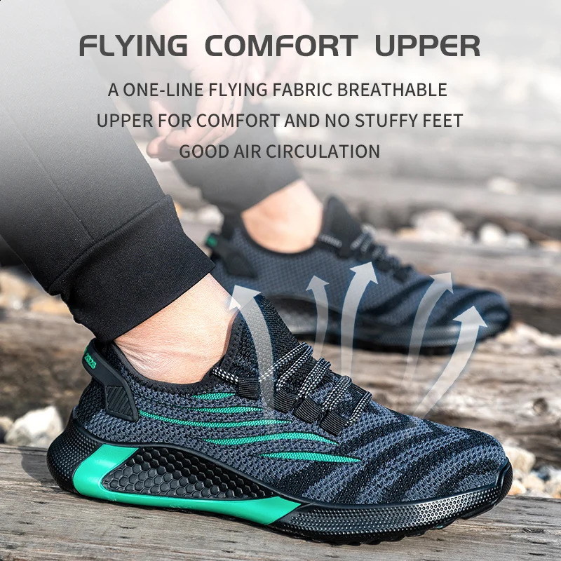 Men Work Safety Shoes Anti-puncture Working Sneakers Male Indestructible Work Shoes Men Boots Lightweight Men Shoes Safety Boots 240927