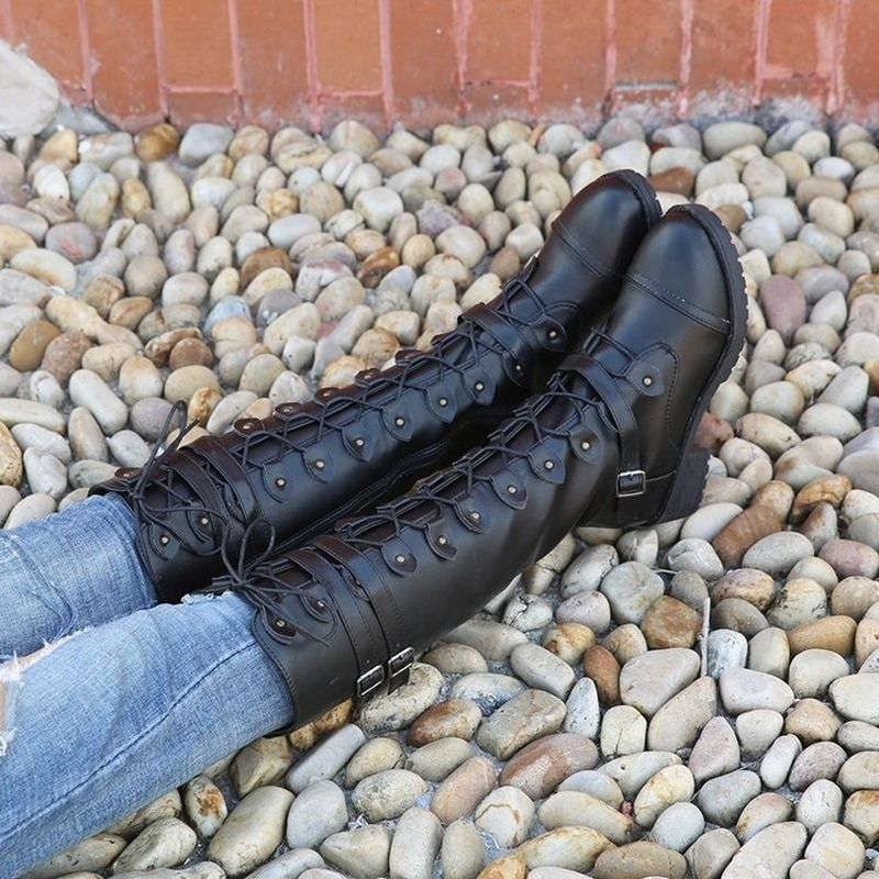 Winter Autumn Knee-high Boots Fashion Side Zipper Long Tube Women's Booties Designer Brand Women Shoes 2021 c867