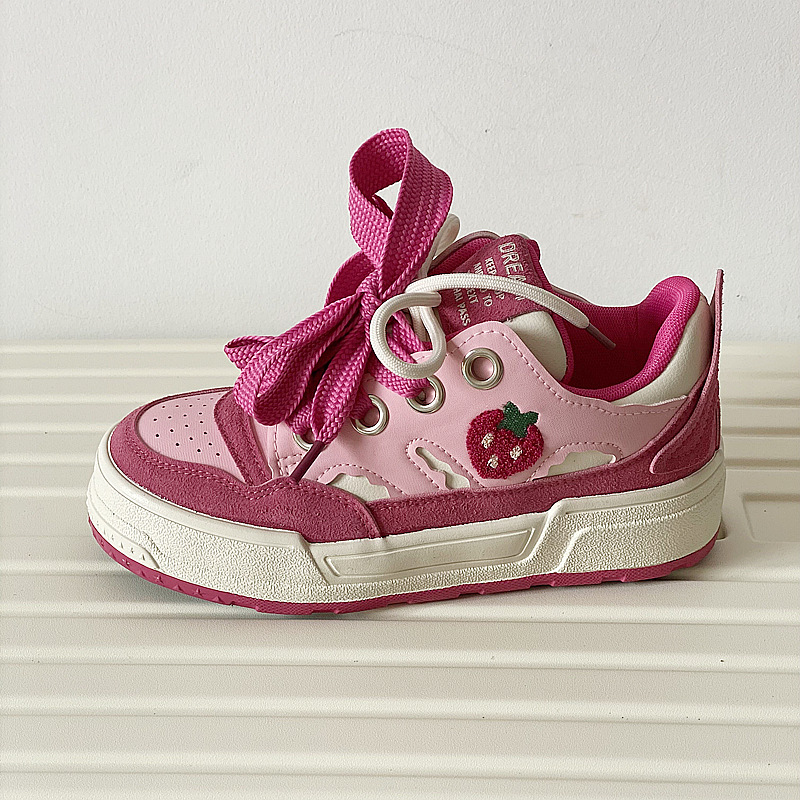 Women's 2024 Canvas Sneakers | Raspberry Powder Casual Lace-Up Flats for Spring cdae