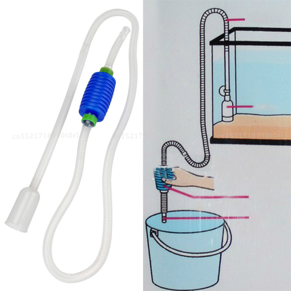 Aquarium Siphon Syphon Vacuum Cleaner Pump, Semi-automatic Water Change Changer, Gravel Water Filter, Acuario Accessories