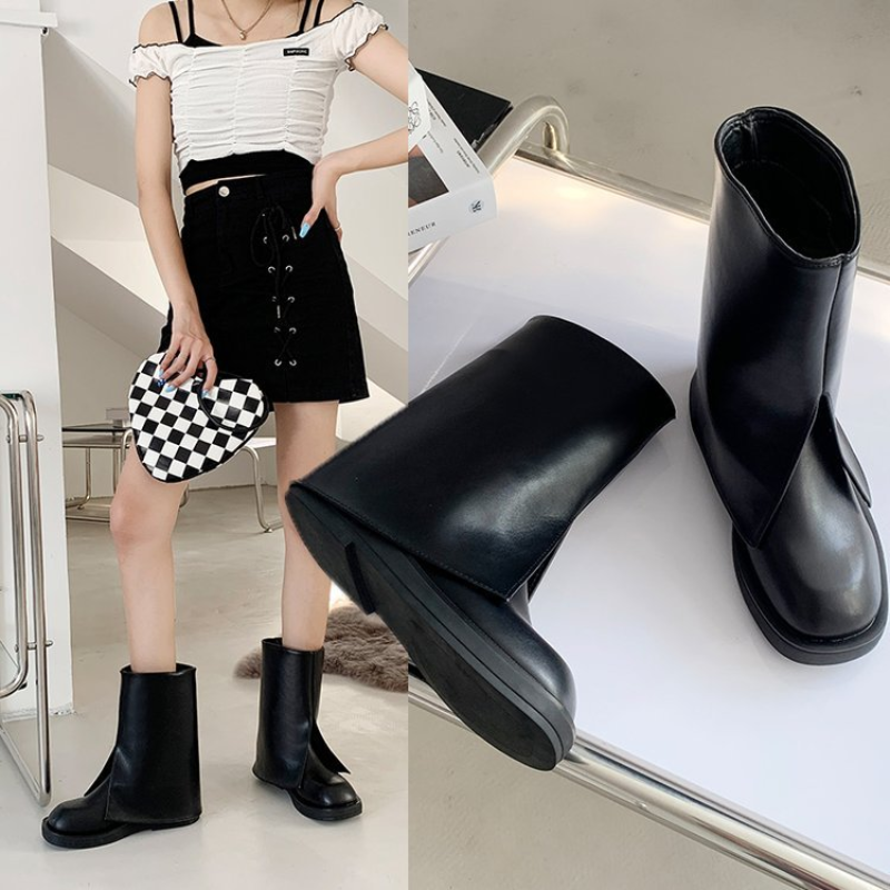 New Women Winter Shoes Platform Ankle Boots Slip On Chunky Heel Boot Brand Designer566 4fcb