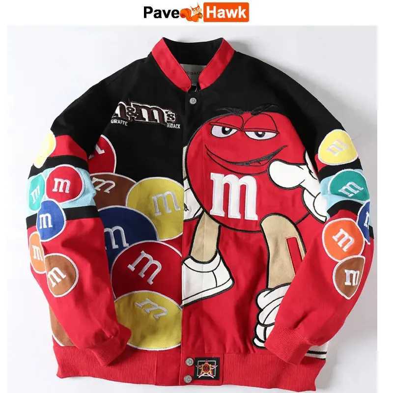 Men's Jackets Women Baseball Jacket Men Heavy Industry M M Letter Embroidery Bomber Jackets Loose Coat Unisex Autumn Winter Motorcycle Outwear Y2