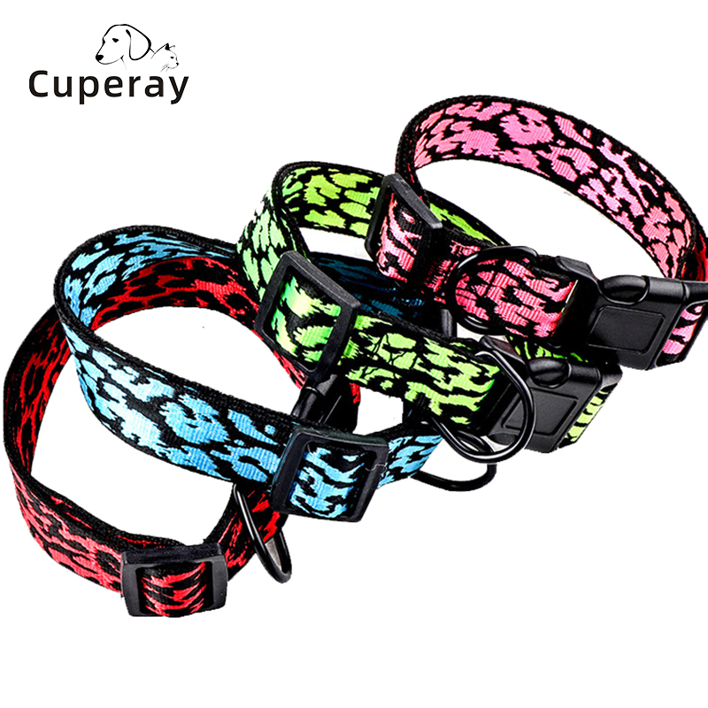 Nylon Dog Collar,Adjustable Large and Medium Dog Camouflage Pattern Leash Collar with Quick Release Buckle & D Ring Pet Supplies