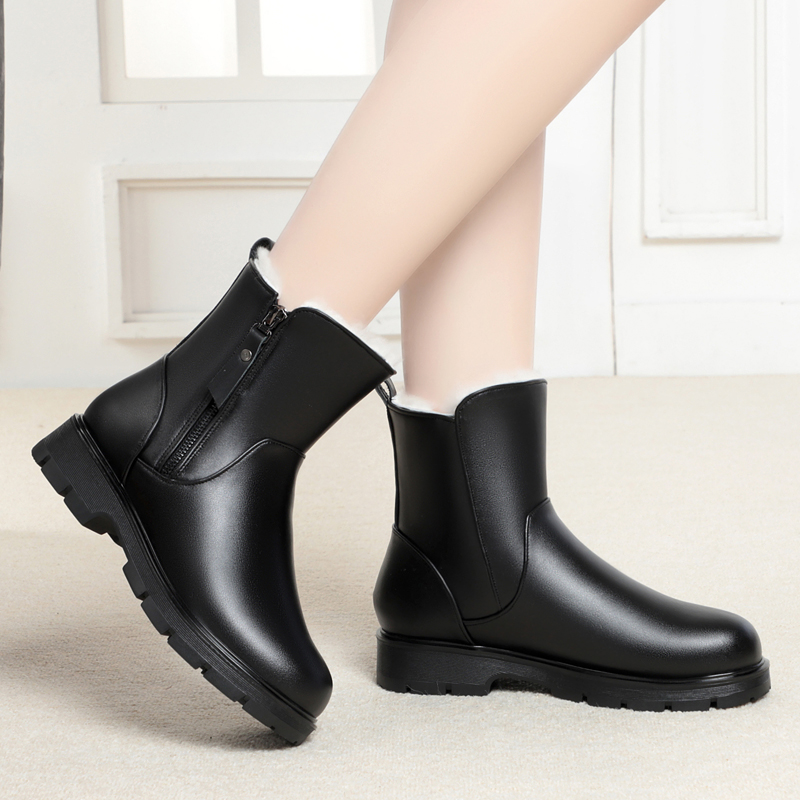 Ladies AIYUQI Winter 2024 New Large Size Short Natural Wool Warm Marton Women Snow Boots 157b