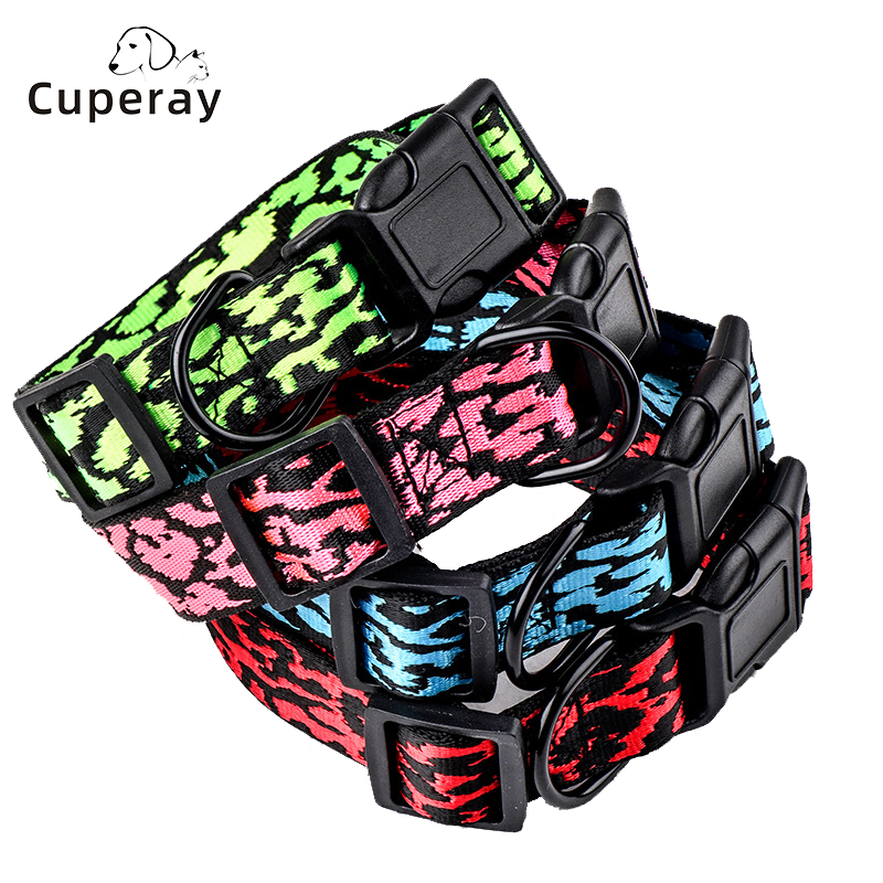 Nylon Dog Collar,Adjustable Large and Medium Dog Camouflage Pattern Leash Collar with Quick Release Buckle & D Ring Pet Supplies