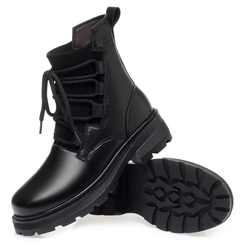 AIYUQI Women Boots Winter Large Size 2024 New Genuine Leather Women Motorcycle Boots Wool Warm Retro Non-slip Ladies Ankle Boots