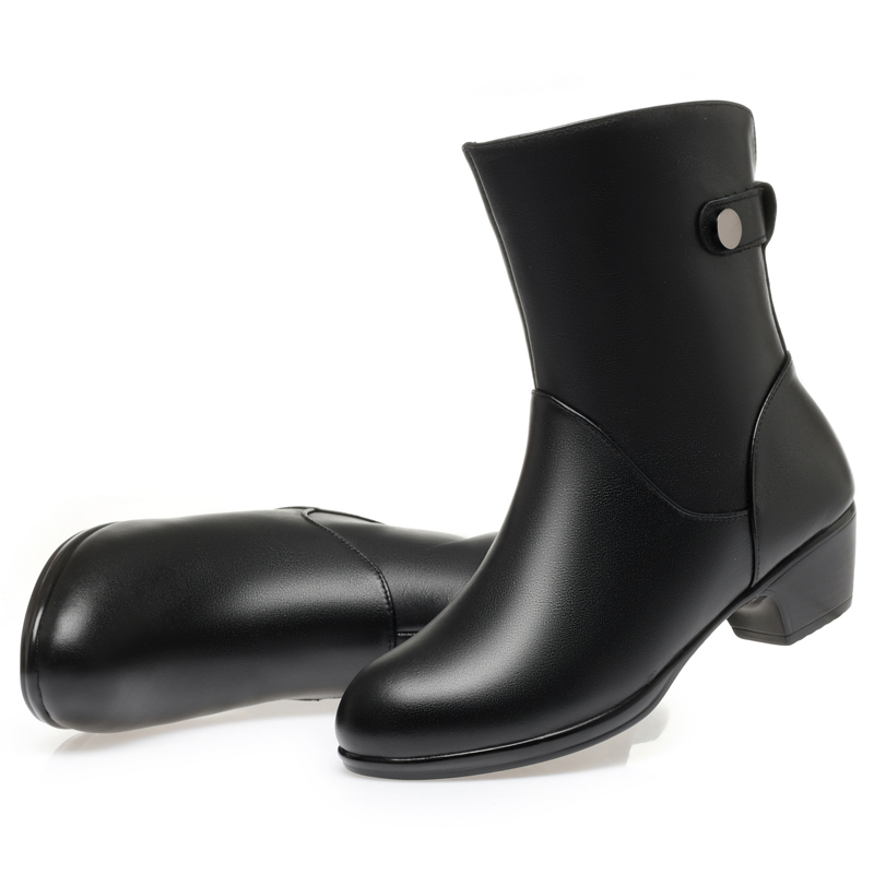 Winter AIYUQI Shoes 2024 New Large Size 41 42 43 Genuine Leather Women Dress Natural Wool Women's Half Boots 50da 's