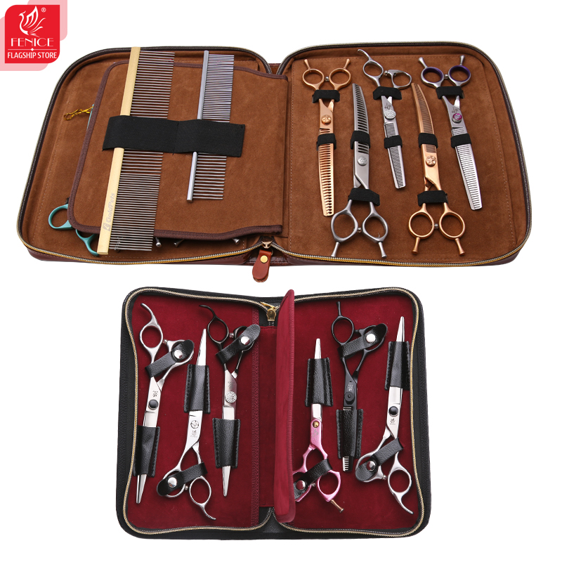 Fenice Barber Scissors Storage Case Salon PU Leather Pouch Haircut Shears Holdster Bag Portable Hairdressing Storage Box