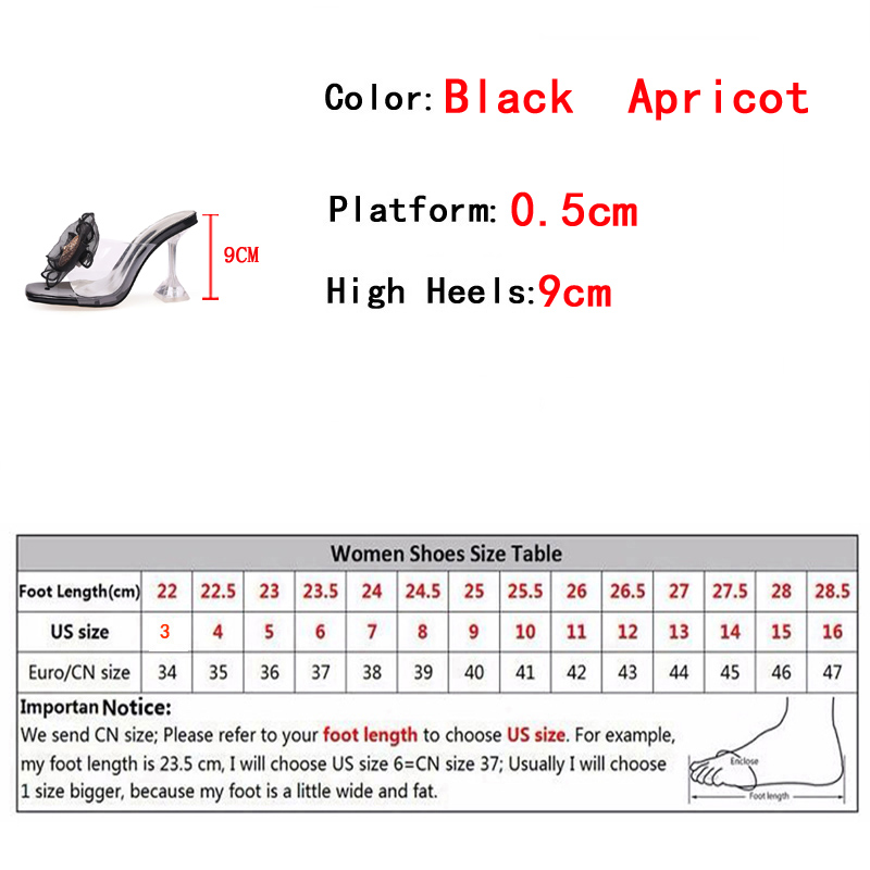 Plus Liyke Size 34-46 Women Shoes Transparent PVC Crystal Clear Heeled Slippers Cozy Square New Open Toe Mules Slides Summer Sandals 8a04