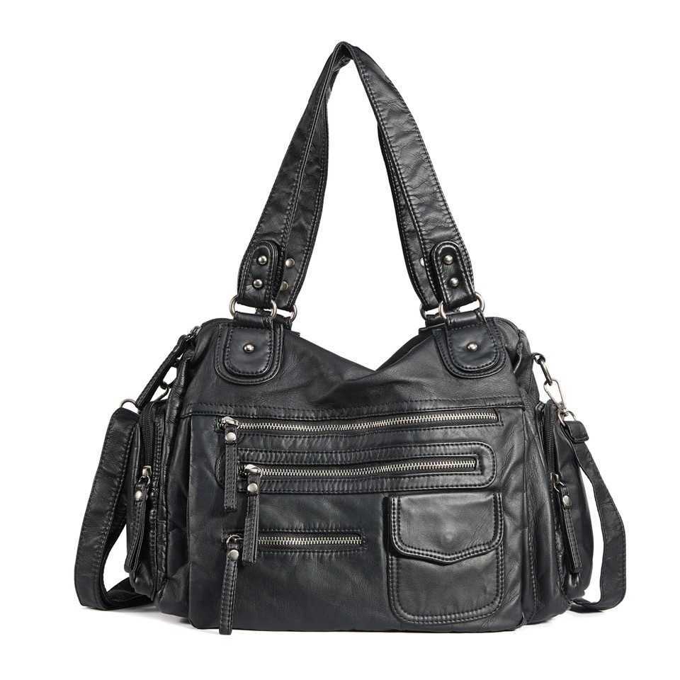 CMM Ladies' washed old Y2K motorcycle large capacity multi pocket Japanese Korean trendy spicy girl shoulder bag 240915