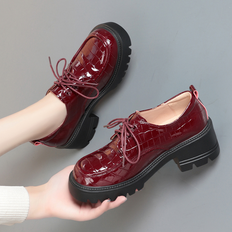 2025 NEW Loafers AIYUQI Genuine Leather New Fashion Platform Ladies Lace up British Style Large Size Women Shoes f