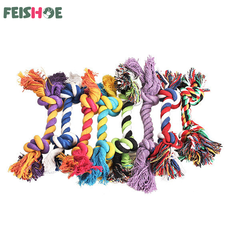 Dogs Toys Puppy Cotton Chew Rope Knot Toy Durable Braided Dog Toys Dog Cleaning Teeth Braided Bone Rope Juguetes Para Perro
