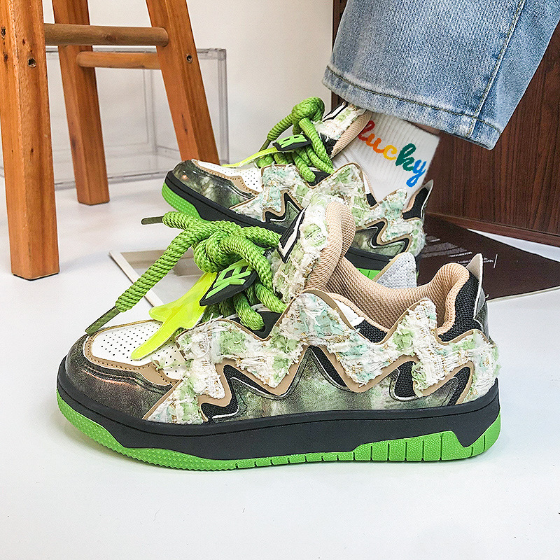 Men's Women's Retro Star Colorblock Casual Sneakers 96c2