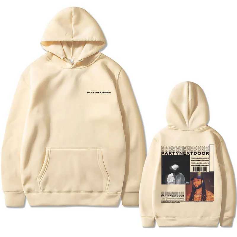 Rap singer Partynextdoor double-sided printed hoodie mens casual oversized streetwear mens hip-hop retro sportswear W2408353680 3
