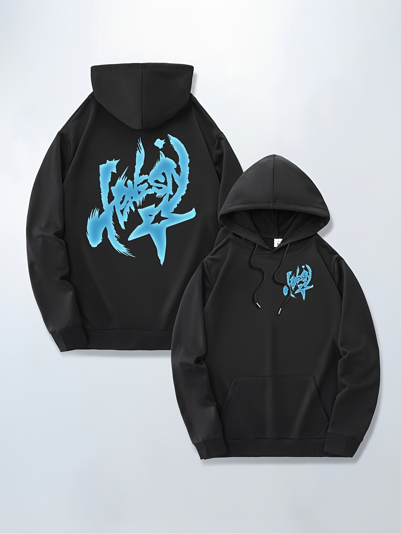 STAR Print Versatile Long Sleeve Comfy Hooded Sweatshirt Casual Top For Spring Autumn Men's Clothing Outdoor