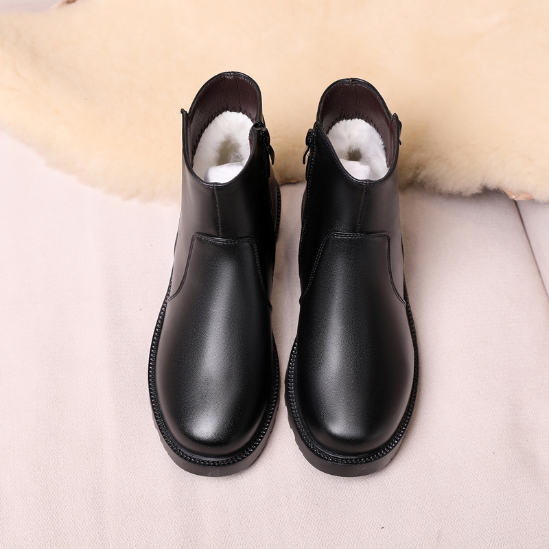AIYUQI Ankle Boots Women Genuine Leather 2024 New Thickened Wool Women Winter Boots Large Size Women's Booties