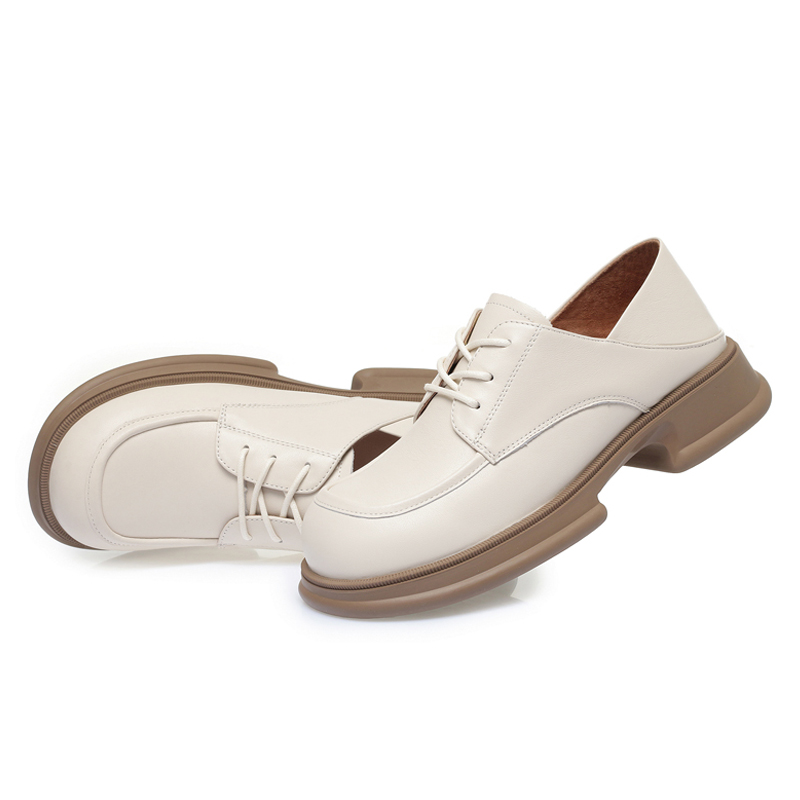 Loafers AIYUQI 2024 New British Style Lace-up Women's Spring Fashion Block Heel Comfortable Platform Ladies Shoes 4faf