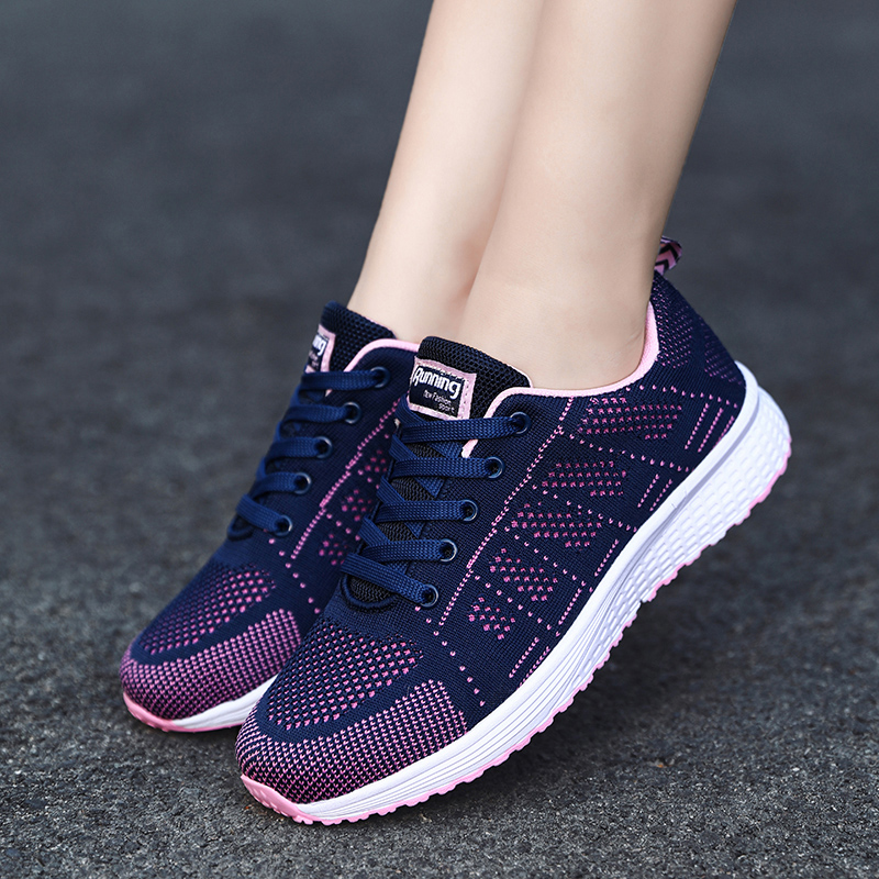 Ladies Casual Shoes Fashion Breathable Walking Mesh Flat Men's Sports Sneakers 4 57438