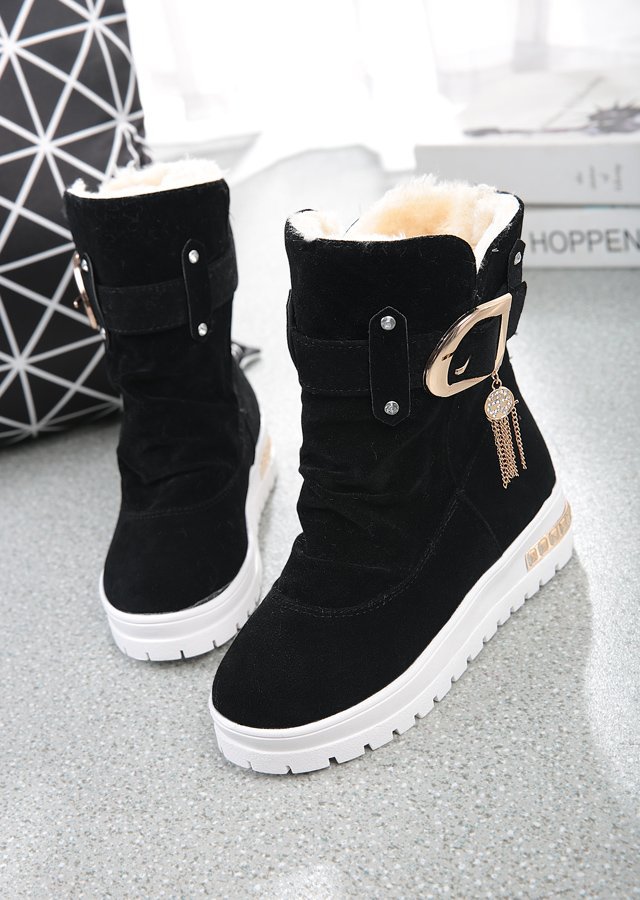 Suede Leather Women's Snow Non-slip Women Winter Ankle Boots 2018 Plush Warm Zipper Casual Woman Shoes 695 ba21