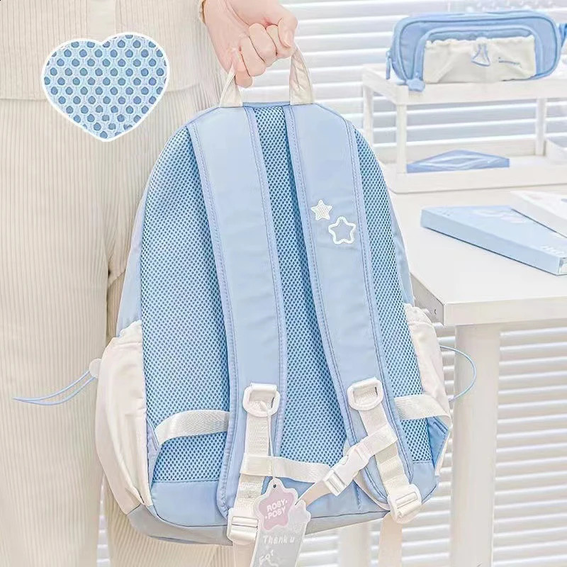Sweet Cute Girls Student Backpack Fashion Hand held Large New Book Y2K Korean Travel Womens Shoulder Bag 240902