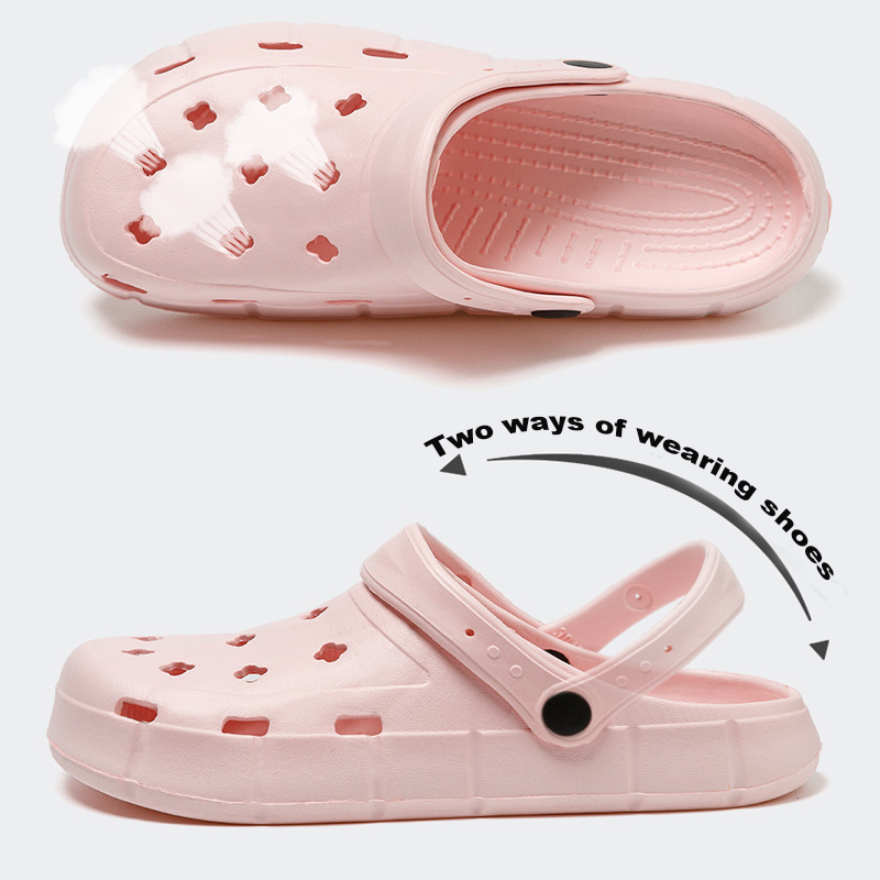 Women Waterproof Slippers Summer Outdoor Women Slides EVA Soft Sole Garden Shoes Indoor Solid Colored Slippers Holes Shoes C56
