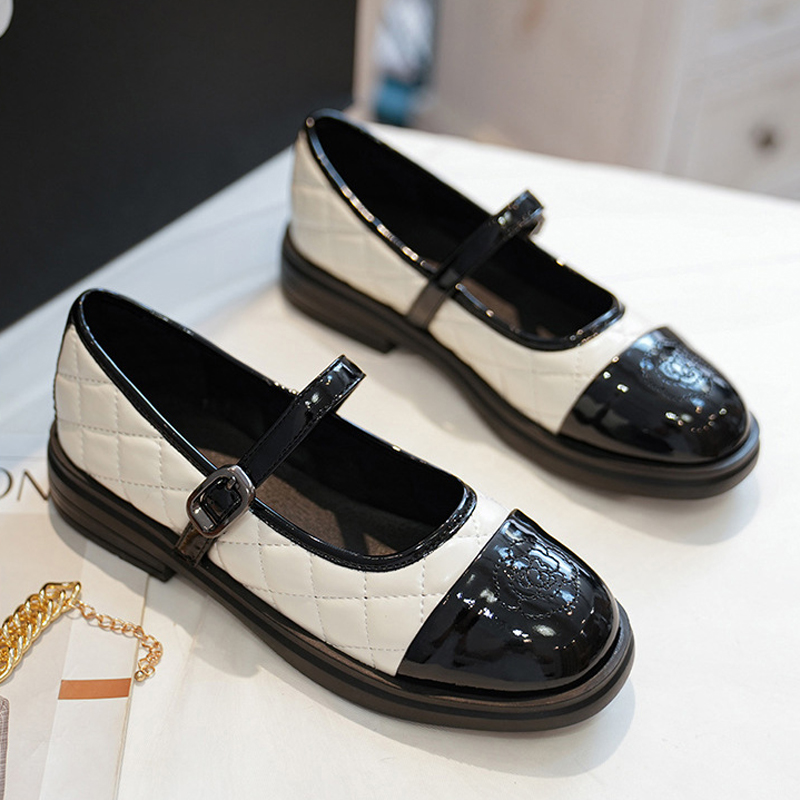 Embroider Camellia Flats Women Belt Strap Mary Janes Patchwork Shoes Ladies Lolita Square Toe Loafers JK Mocasines Femme 5be9