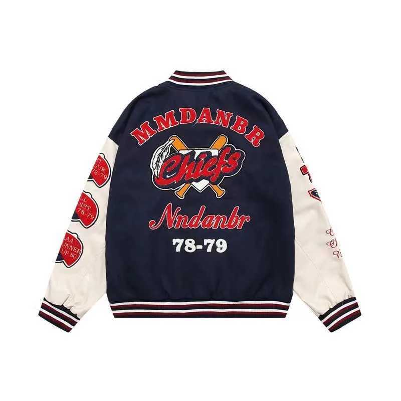 Men's Jackets Baseball uniform VINTAGE collage school team jacket mens bomber jacket embroidered oversized womens jacket patch work PU retro 90 Y