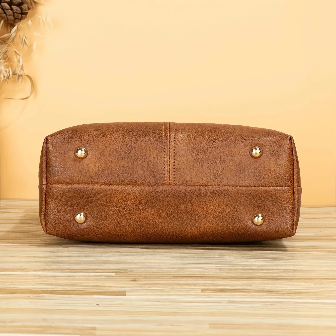 Retro Style Bucket Crossbody Bag Boho Shoulder Faux Leather Purse With Ethnic Strap y240902