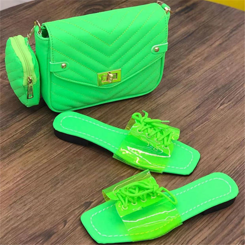 candy fluorescent color flat lace up pvc flip ps 2023 summer 41-43 plus size beach New slippers women sandalias