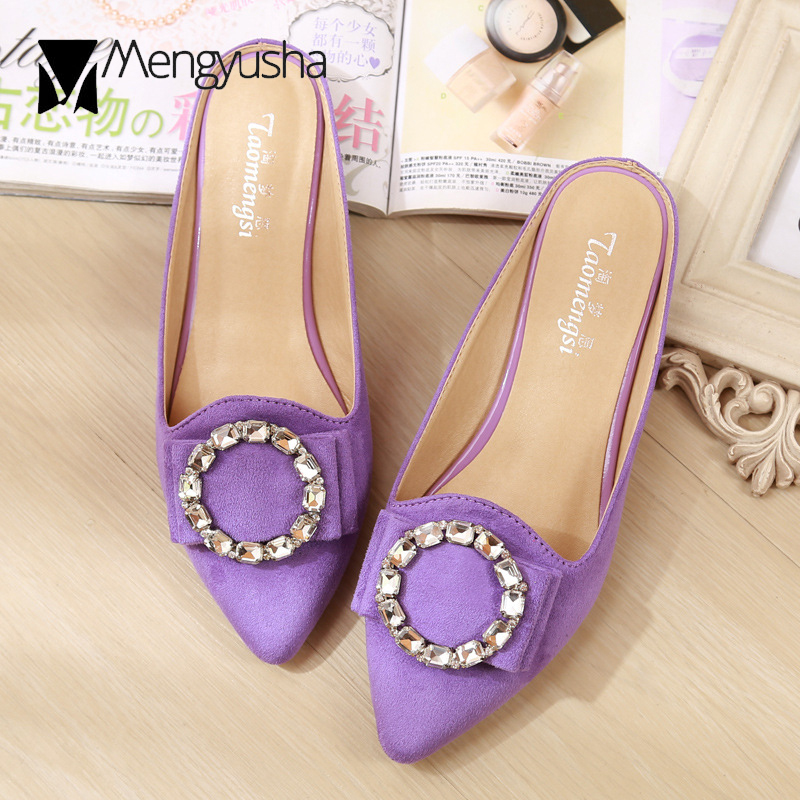 designer Famous leopard patterns flat sandals woman summer fashion ck pointed toe slippers crystal ring mules slides flipp