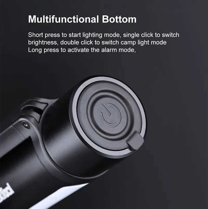 Nextool Outdoor 6-in-1 Zoom Flashlight Multi functional Portable Sound and Light Alarm 1000lm Waterproof 2600mAh LED Flashlight W240902