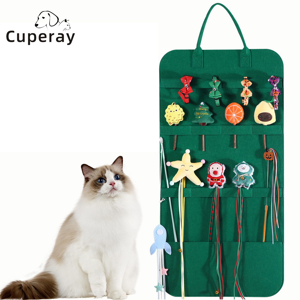 Pet Storage Bag Hanging on Dog Fences,Cat Stick Storage Bag Pet Toys Organizer Multi-Functional for Pet Supplies & Accessories
