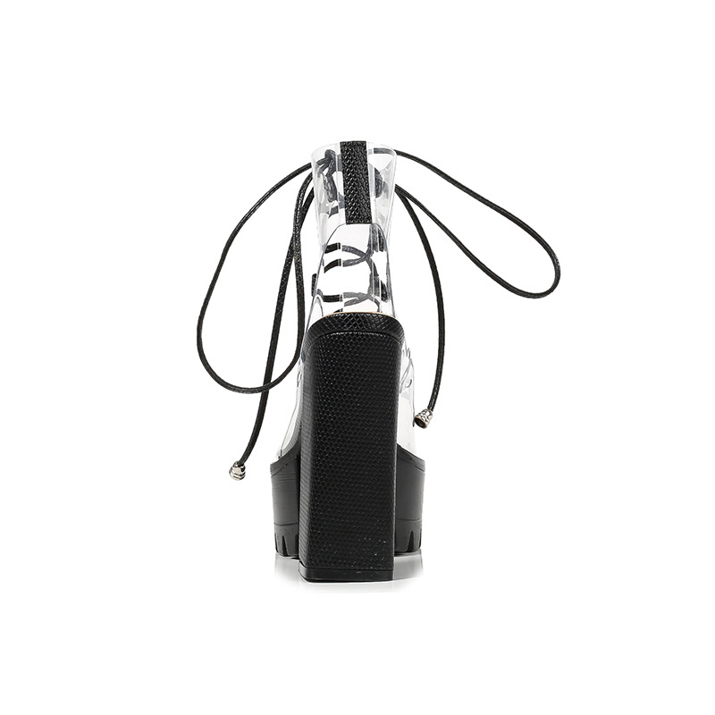 2023 Sandals Women Woman Shoes High Heels Sexy Boots Womens Platform Heels Lacing Candy Colors Clear Shoes Zapatos De Mujer