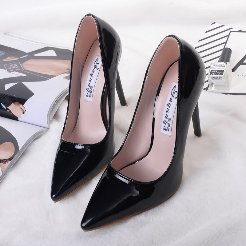 2025 NEW Pointed Classic Toe Stiletto Office Women Patent Leather High Heels Fashion Ladies Party Wedding Shoes Slip on Pumps Woman