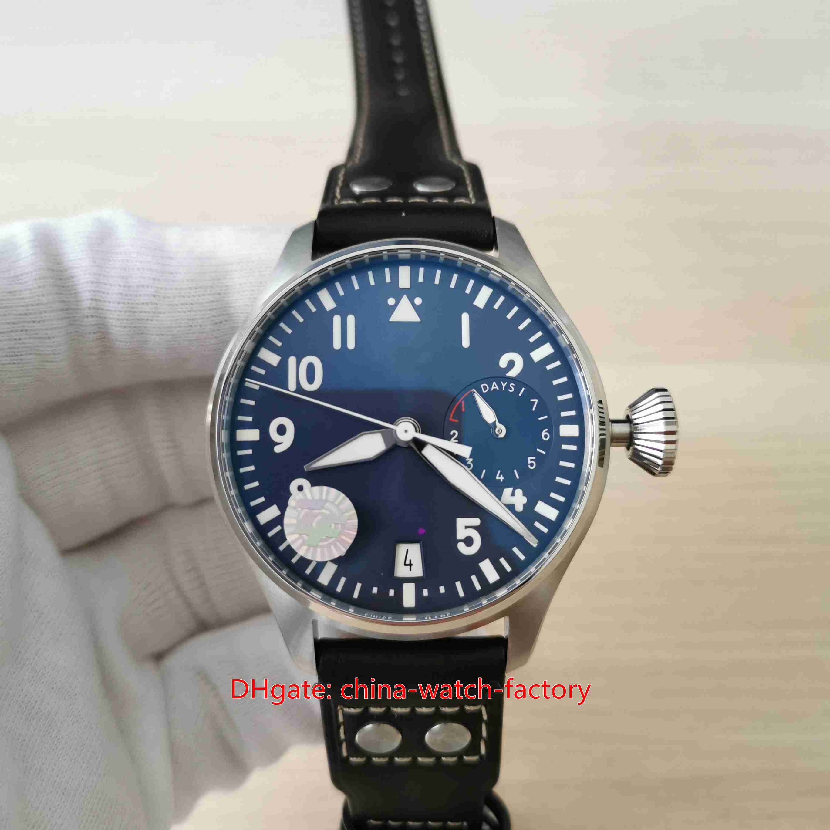 ZF Factory Mens Watch Super Quality 46mm Big Pilots 500901 LumiNova Watches 7 Days Power Reserve Cal.51111 Movement Mechanical Automatic Men's Wristwatches