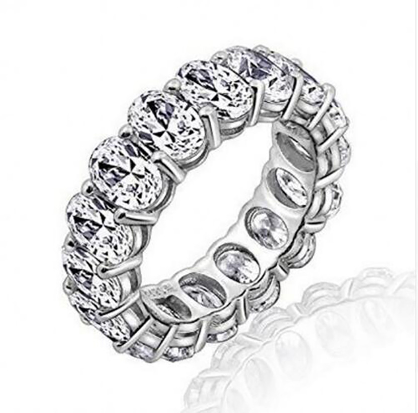 designer jewelry Moissanite dia ring Vecalon Lustre Promise Wedding Band Ring Top quality Sterg Sier VVS Dia Engagement rings for women men