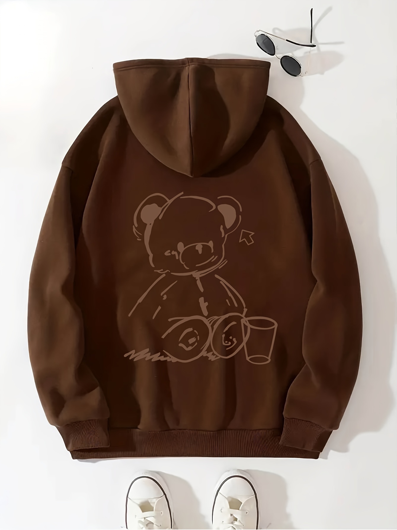 Bearskin Hoodie Mens Graphic Sweatshirt Casual Kangaroo Hoodie with Drawstring Long Slves and Kangaroo Pocket L251018WMVD